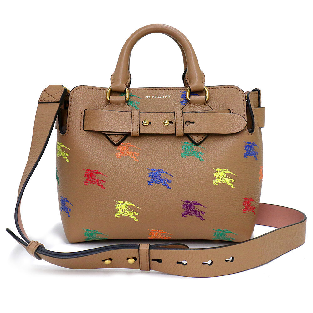 Burberry Baby Belt Bag Horse Rainbow Shoulder Handbag Crossbody Grain Calf